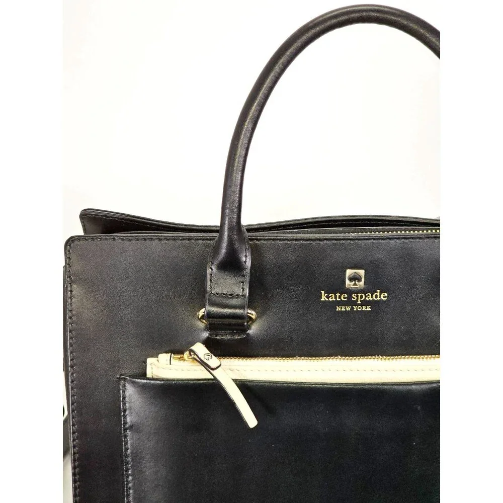 Kate Spade Women's Black Leather Mini Bernadine Hadley Street Satchel Handbag